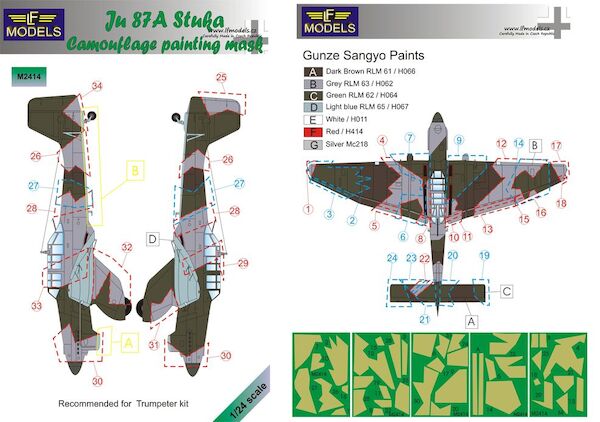 Junkers Ju87A Stuka camouflage Mask (Trumpeter) LFM2414
