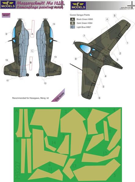 Messerschmitt ME163 Camouflage Painting Mask  LFM3227