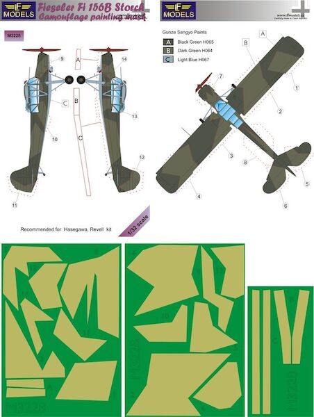 Fieseler Fi156B Storch Camouflage Painting Mask  LFM3228