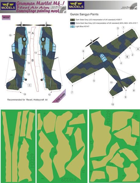 Grumman Martlet MKI Fleet Air Arm Camouflage Painting Mask  LFM3229