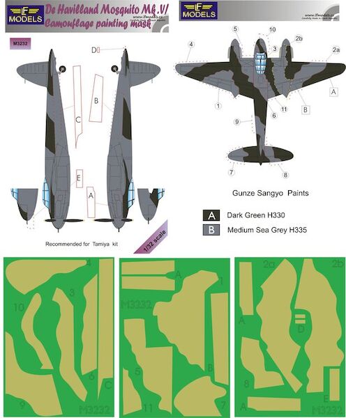 De Havilland Mosquito B MKVI RAF Camouflage Painting Mask LFM3232