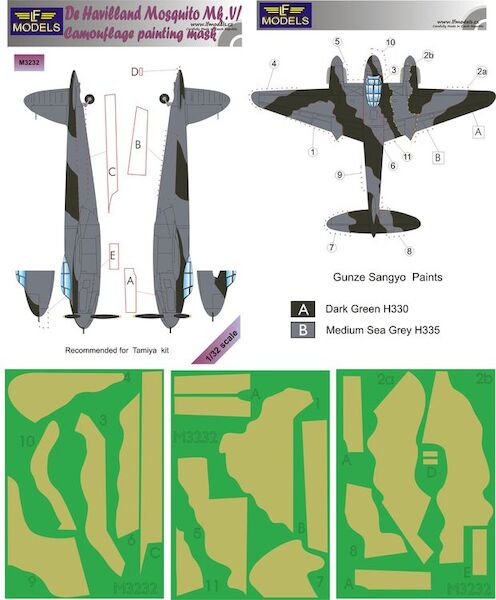 De Havilland Mosquito B MKVI RAF Camouflage Painting Mask  LFM3232