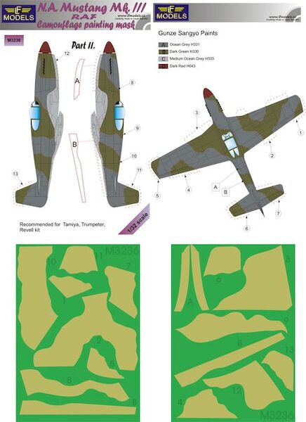 North American Mustang MKIII RAF Camouflage Painting Mask Part 2  LFM3236