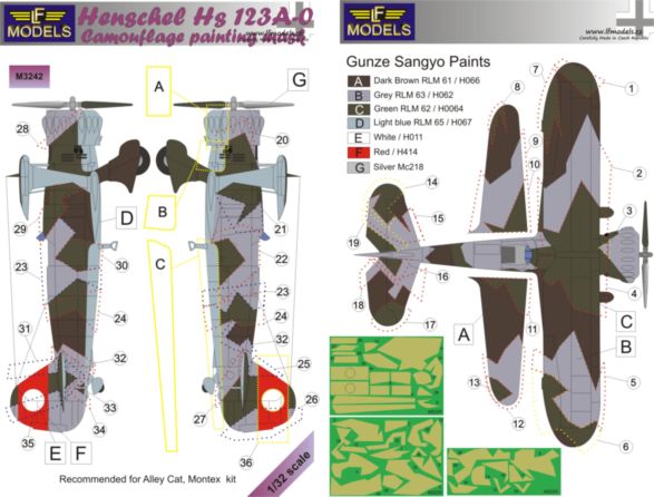 Henschel HS123A-0 Camouflage Painting Mask LFM3242