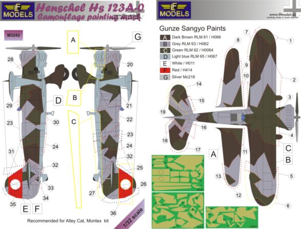 Henschel HS123A-0 Camouflage Painting Mask  LFM3242