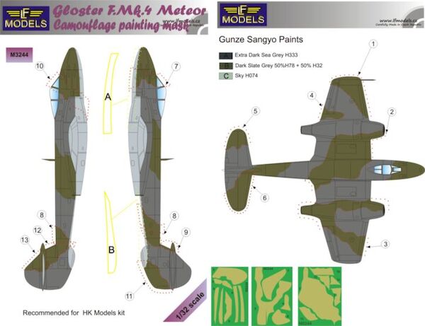 Gloster Meteor F MK4 Camouflage Painting Mask LFM3244
