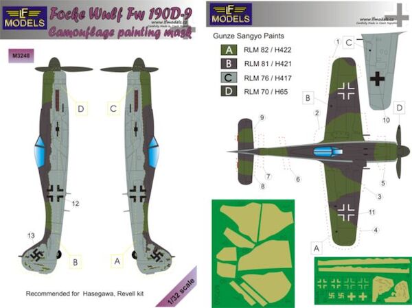 Focke Wulf Fw190D-9 Camouflage Painting Mask  LFM3248