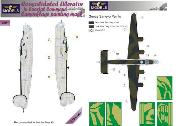 Consolidated Liberator MKVI Coastal Command Camouflage Painting Mask  LFM3251