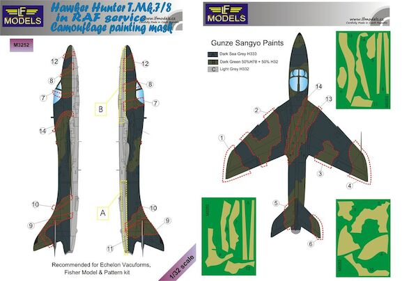 Hawker Hunter T7/8 Camouflage Painting Mask  LFM3252