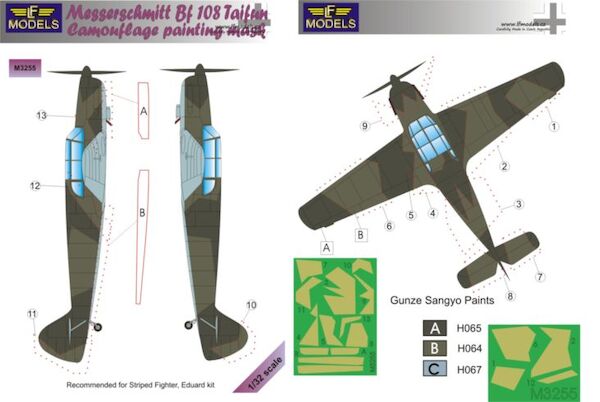 Messerschmitt BF108 Taifun Camouflage Painting Mask  LFM3255