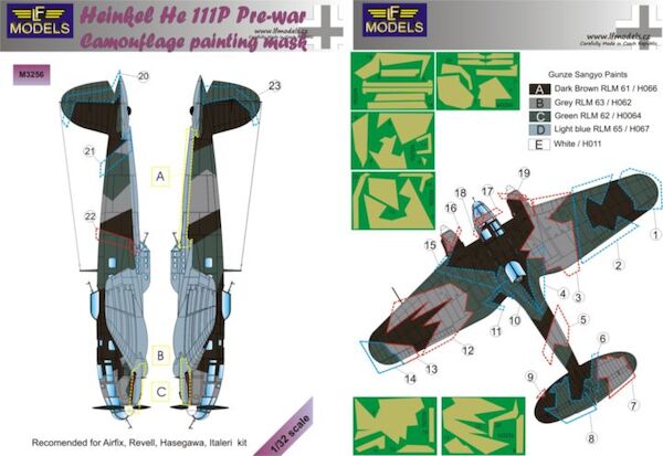 Heinkel He111P Pre-War Camouflage Painting Mask  LFM3256