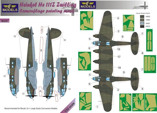 Heinkel He111Z Zwilling Camouflage Painting Mask  LFM3257