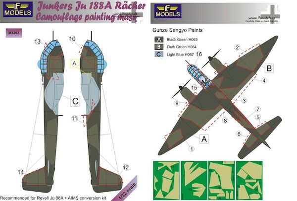 Junkers Ju188A Racher Camouflage Painting Mask LFM3263