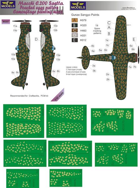 Macchi C200 Saetta Poached egg pattern Camouflage Painting Mask  LFM3267