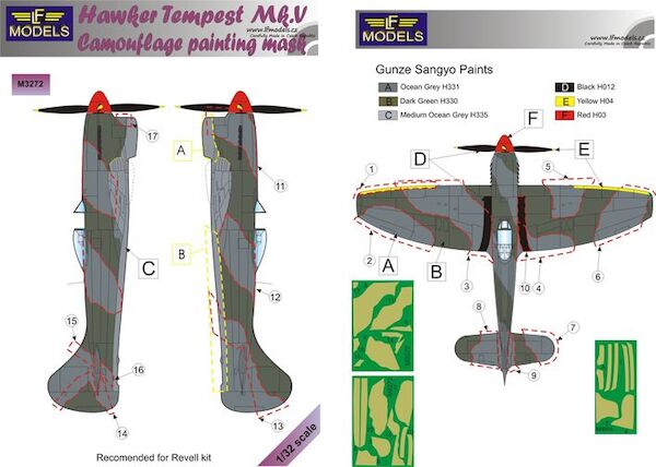 Hawker Tempest Mk.V Camouflage Painting Mask LFM3272