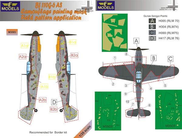 Messerschmitt BF109G-AS Camouflage  Mask Field Pattern Application  LFM3503