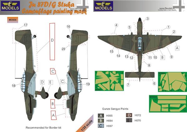 Junkers MJu87D/G Stuka Camouflage Mask LFM3504