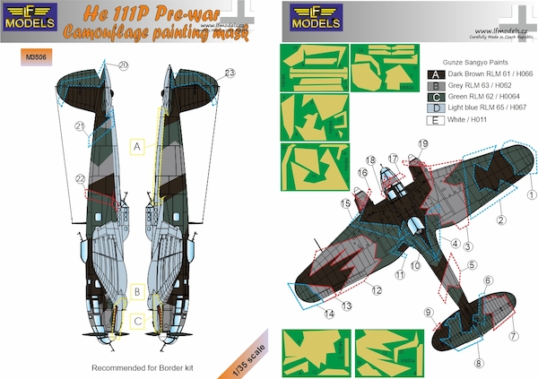 Heinkel He 111P Pre war Camouflage Painting Mask  LFM3506