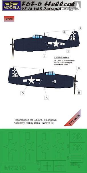 F6F-5 Hellcat VF-18 USS Intrepid Mask LFM4809