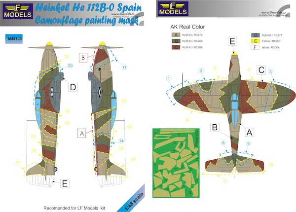 Heinkel He112B-0 Spain Camouflage Painting Mask  LFM48103