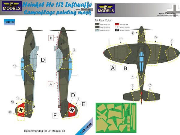 Heinkel He112B-0 Luftwaffe Camouflage Painting Mask LFM48104