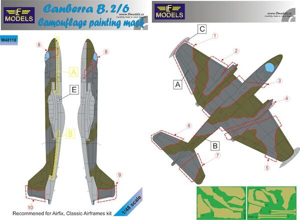 BAC Canberra B.2/6 Camouflage Painting Mask  LFM48116