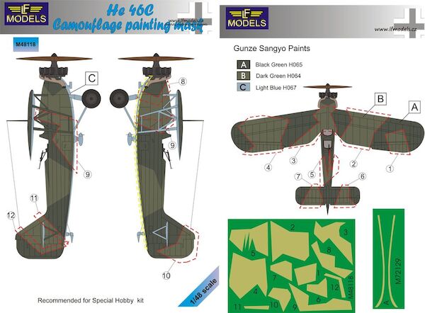 Heinkel He46 Camouflage Painting Mask (Special Hobby) LFM48118