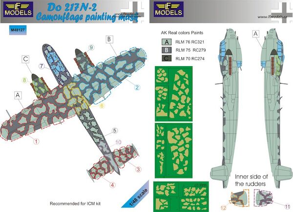 Dornier Do217N-2 Camouflage Painting Mask (ICM) LFM48127