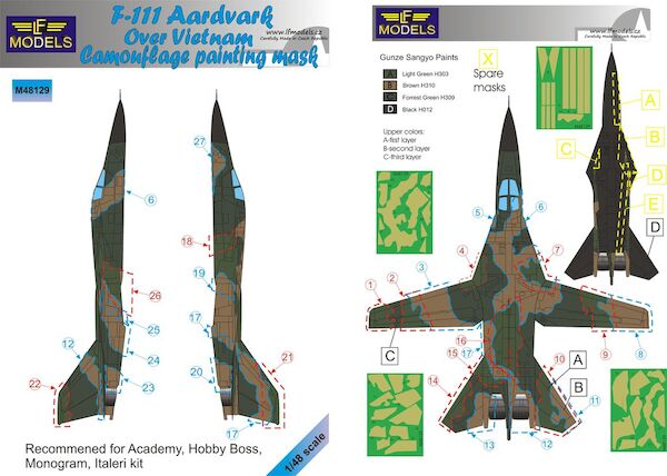 F111 Aardvark over Vietnam Camouflage Painting Mask LFM48129