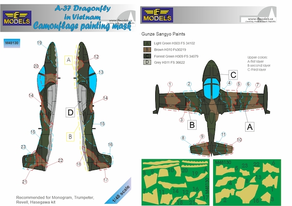 A37 Dragonfly over Vietnam Camouflage Painting Mask LFM48130