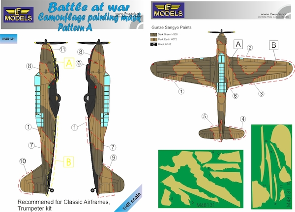 Fairey Battle at war Camouflage Painting Mask Pattern A LFM48131