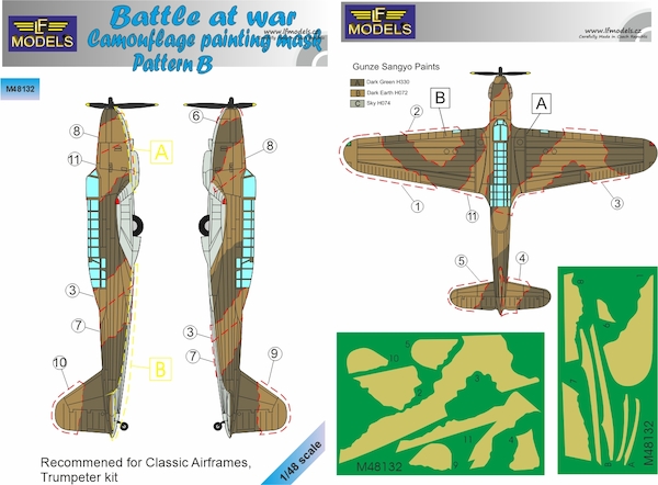Fairey Battle at war Camouflage Painting Mask Pattern B LFM48132
