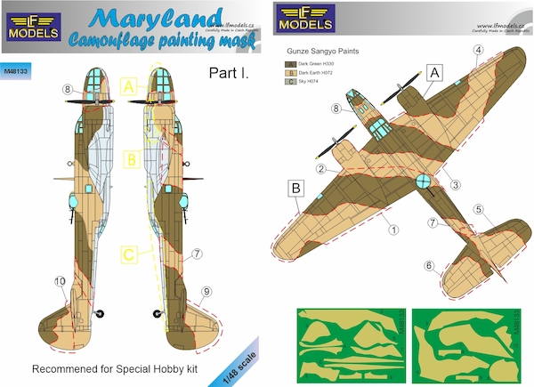 Martin Maryland Camouflage Painting Mask Part 1 LFM48133