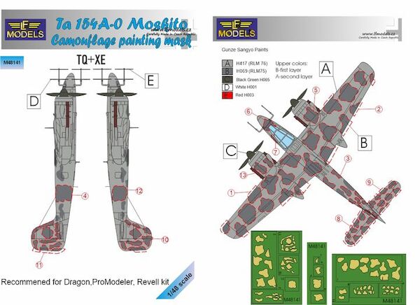Focke Wulf Ta154A-0 Moskito Camouflage Painting Mask  LFM48141