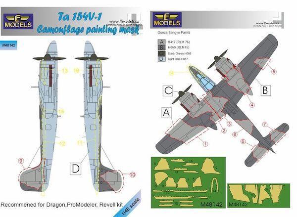 Focke Wulf Ta154V-1 Moskito Camouflage Painting Mask  LFM48142