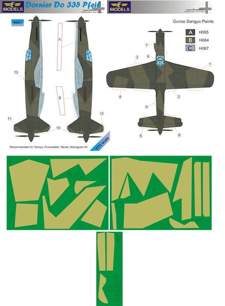 Dornier Do335 Pfeil camouflage Mask  LFM4821