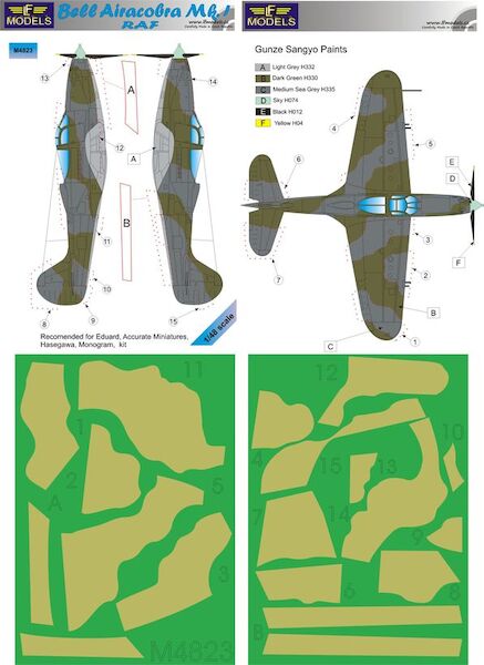 Bell Airacobra MK1 (RAF) camouflage Mask LFM4823