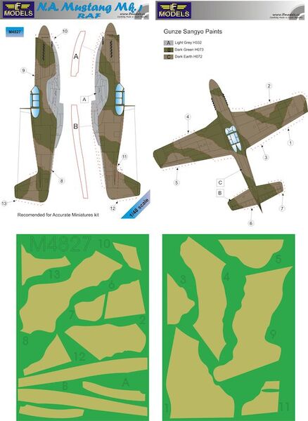 Mustang MK1 (RAF) camouflage Mask  LFM4827