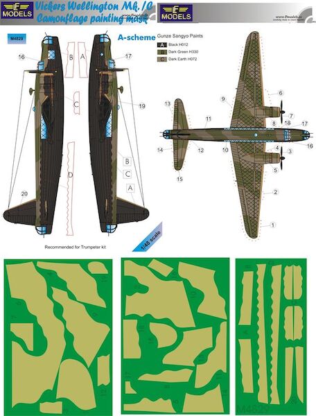 Vickers Wellington MK1c camouflage painting Mask - A scheme LFM4829
