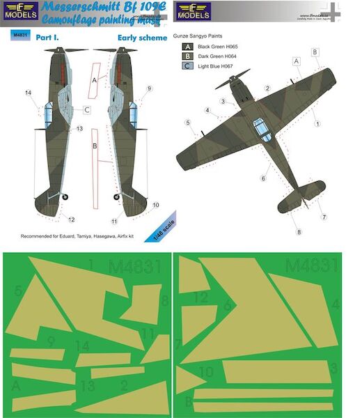 Messerschmitt BF109 camouflage Mask - Early Scheme Part 1  LFM4831