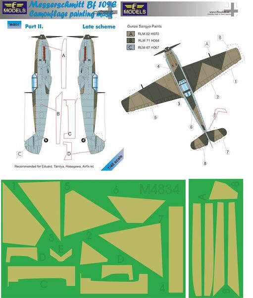 Messerschmitt BF109 camouflage Mask - Late Scheme Part 2  LFM4834