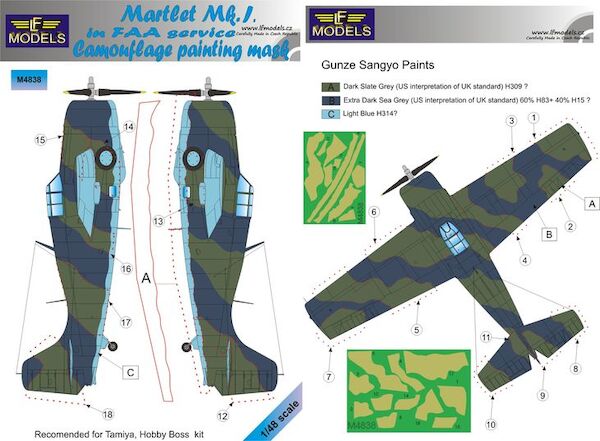 Grumman Martlet MKI in FAA service Camouflage Painting Mask  LFM4838