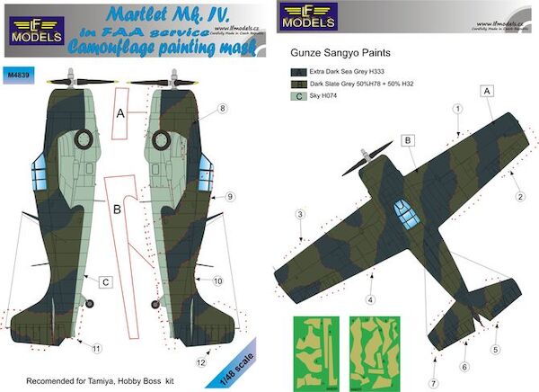 Grumman Martlet MKIV in FAA service Camouflage Painting Mask  LFM4839
