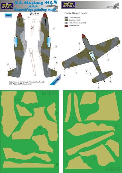 North American Mustang MKIII RAF Camouflage Painting Mask Part 2 LFM4843