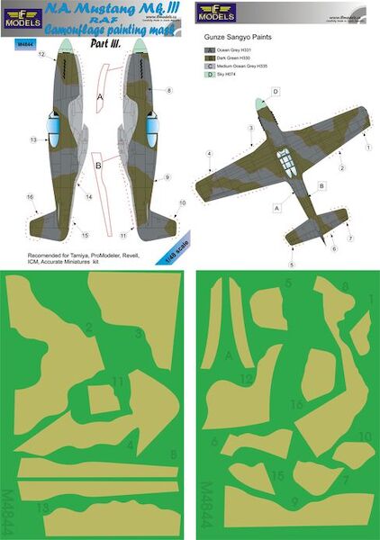 North American Mustang MKIII RAF Camouflage Painting Mask Part 3  LFM4844