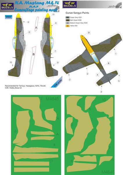 North American Mustang MKIV RAF Camouflage Painting Mask Part 4  LFM4845