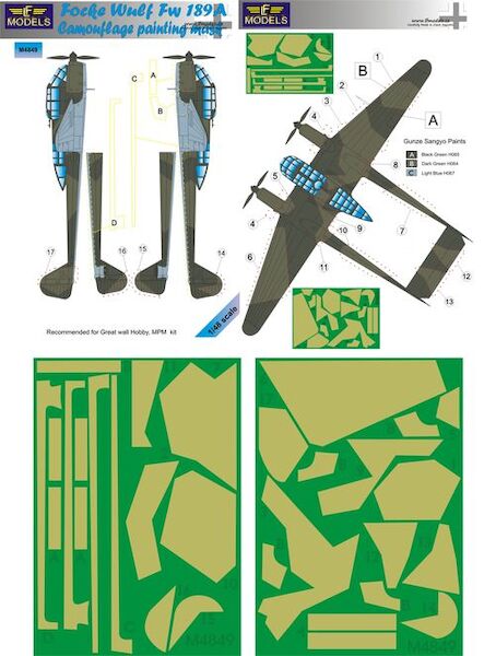 Focke Wulf Fw189A Camouflage Painting Mask  LFM4849