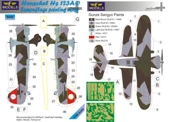 Henschel HS123A-0 Camouflage Painting Mask  LFM4850