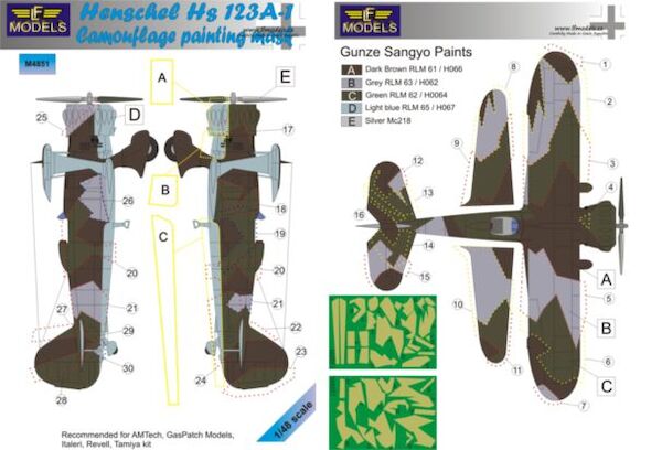 Henschel HS123A-1 Camouflage Painting Mask  LFM4851