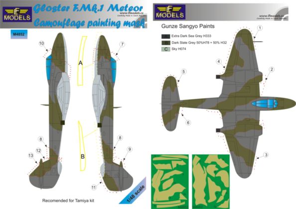 Gloster Meteor F MK1 Camouflage Painting Mask  LFM4852